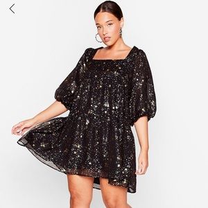 Star Tiered Mini Smock Dress